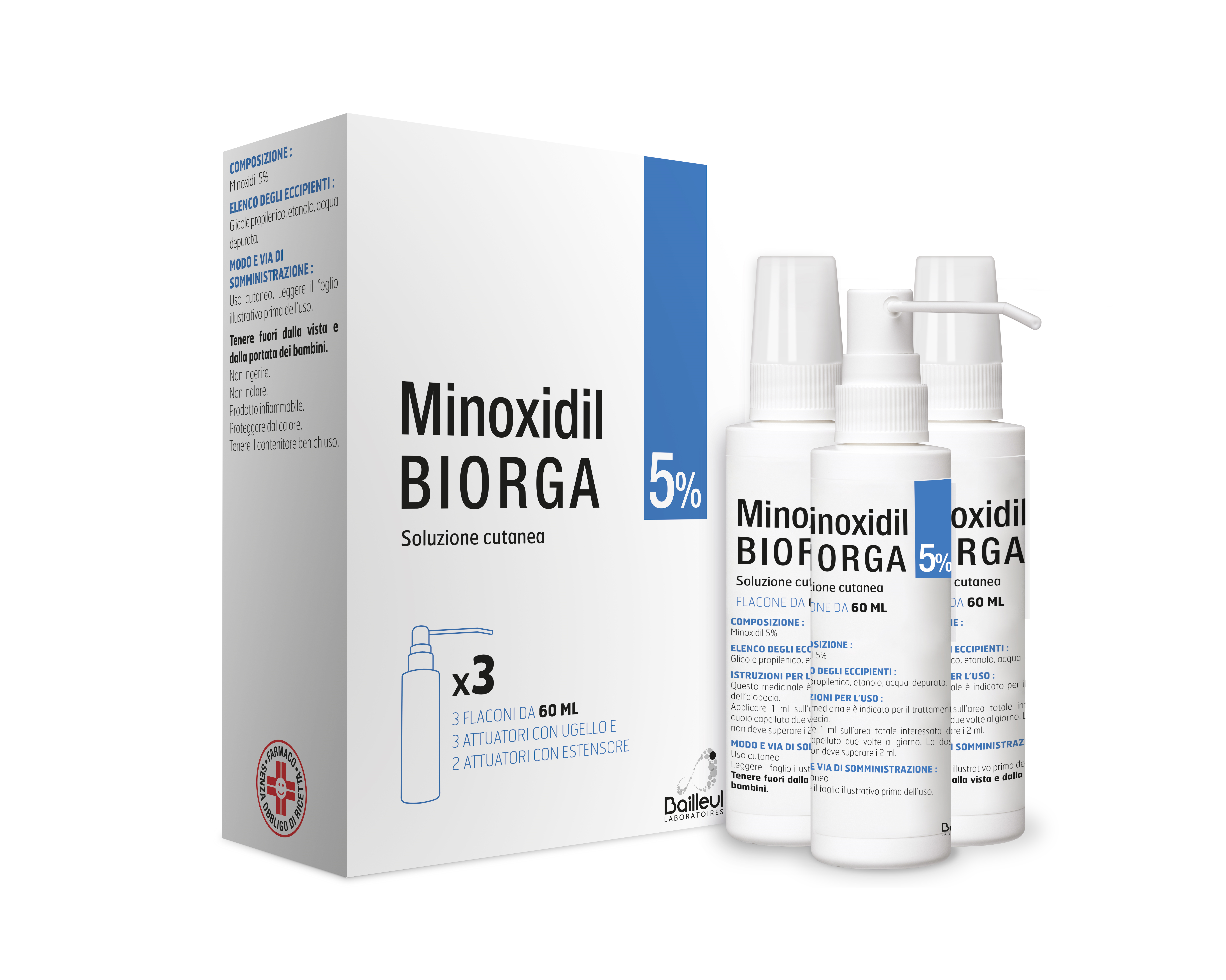 MINOXIDIL BIORGA*SOL CUT 3FL5% - Farmacianuova.eu