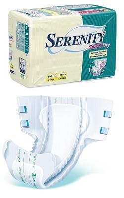 PANNOLONE PER INCONTINENZA SERENITY SOFTDRY FORMATO EXTRA TAGLIA MEDIUM 30 PEZZI - Farmacianuova.eu