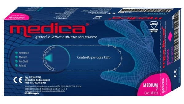 MEDICA GUANTO LATTICE N/STERILE CON POLVERE DM MISURA M 100 PEZZI - Farmacianuova.eu