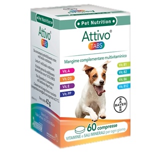 ATTIVO TABS ASTUCCIO DA 60 COMPRESSE ALTAMENTE APPETIBILI - Farmacianuova.eu
