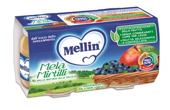 MELLIN OMOGENEIZZATO MELA MIRTILLO 100 G 2 PEZZI - Farmacianuova.eu