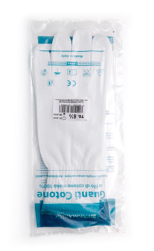 GUANTO CHIRURGICO COTONE FELPATO 6,5 - Farmacianuova.eu