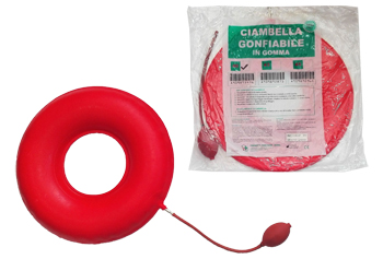 CIAMBELLA GONFIABILE PER INVALIDI IN GOMMA ROSSA TEAM DELUXE CON POMPA 40CM DIAMETRO - Farmacianuova.eu
