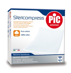 GARZA COMPRESSA IDROFILA PIC 10X10CM 4 STRATI 2 BUSTE 25 PEZZI FUSTELLA - Farmacianuova.eu