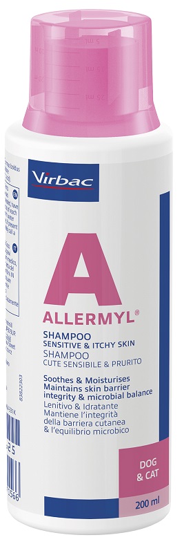 ALLERMYL SHAMPOO PER CUTE SENSIBILE E PRURITO CANE E GATTO 200 ML - Farmacianuova.eu