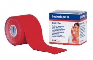 BENDA ADESIVA LEUKOTAPE K PER TAPING FISIOTERAPICO LARGHEZZA 5 CM LUNGHEZZA 5 M COLORE ROSSO IN ROTOLO - Farmacianuova.eu