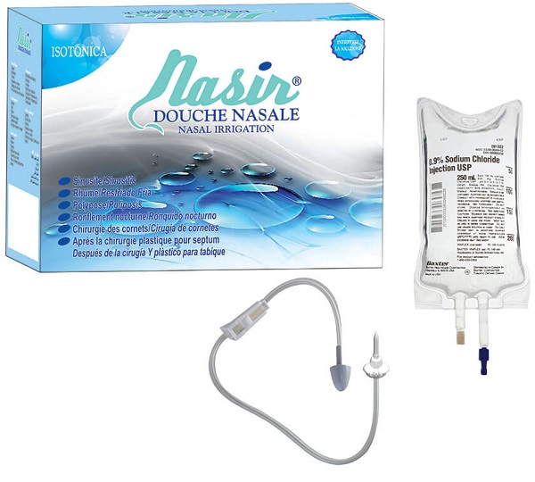 NASIR DOCCIA NASALE CON SOLUZIONE FISIOLOGICA ISOTONICA 6 SACCHE 500 ML + 1 BLISTER - Farmacianuova.eu