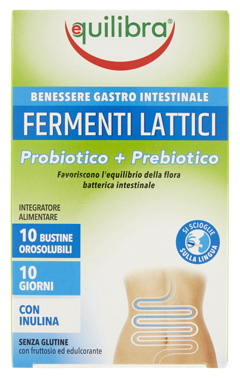 FERMENTI LATTICI PROBIOTICO + PREBIOTICO 10 BUSTINE OROSOLUBILI - Farmacianuova.eu