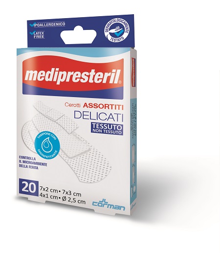 CEROTTI ASSORTITI MEDIPRESTERIL DELICATI TNT 20 PEZZI - Farmacianuova.eu