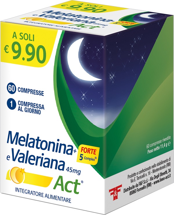 MELATONINA+FORTE 5 COMPLEX E VALERIANA ACT 60 COMPRESSE - Farmacianuova.eu