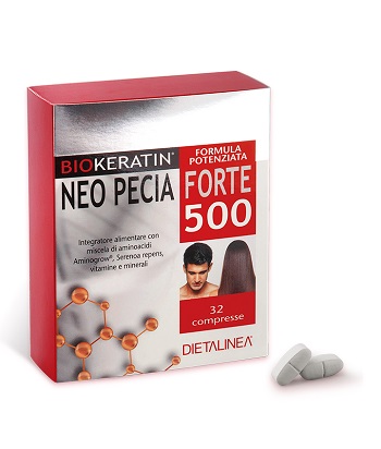 DIETALINEA BIOKERATIN NEO PECIA FORTE 500 32 COMPRESSE 4 BLISTER IN ASTUCCIO 48 G - Farmacianuova.eu