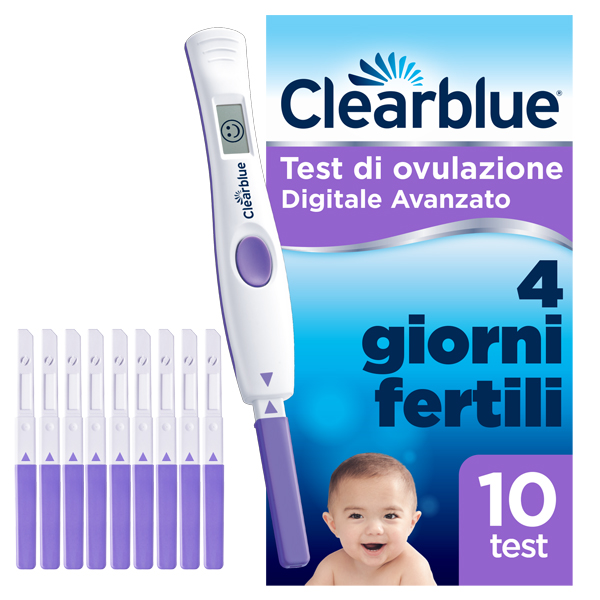 TEST DI OVULAZIONE CLEARBLUE DIGITALE AVANZATO 10 PEZZI - Farmacianuova.eu