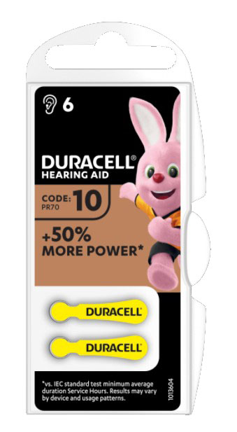 DURACELL ACTIVAIR HEARING AID EASY TAB 10 GIALLO BATTERIA PER APPARECCHIO ACUSTICO 6 PEZZI - Farmacianuova.eu