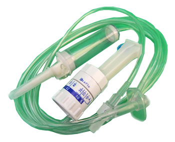 DEFLUSSORE CON REGOLATORE DI FLUSSO A GRAVITA' CON PERFORATORE 5/250ML - Farmacianuova.eu