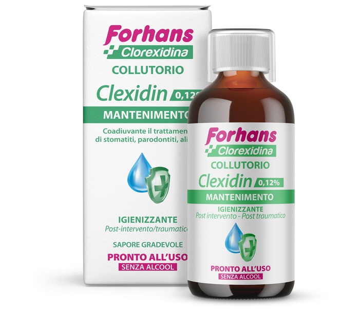 FORHANS COLLUTORIO CON CLOREXIDINA 0,12 CLEXIDIN SENZA ALCOOL 200 ML - Farmacianuova.eu