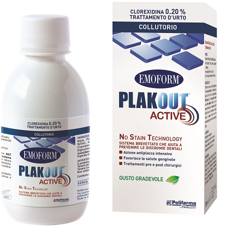 EMOFORM PLAK OUT ACTIVE CLOREXIDINA 0,20% COLLUTORIO 200 ML - Farmacianuova.eu
