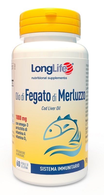 LONGLIFE OLIO FEGATO MERLUZZO 1000 MG 60 PERLE IN GELATINA - Farmacianuova.eu