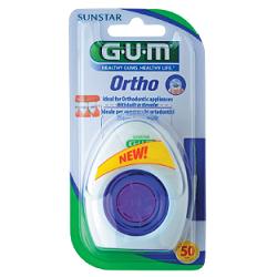 GUM ORTHO FLOSS FILO SPUGNOSO 50 PEZZI - Farmacianuova.eu