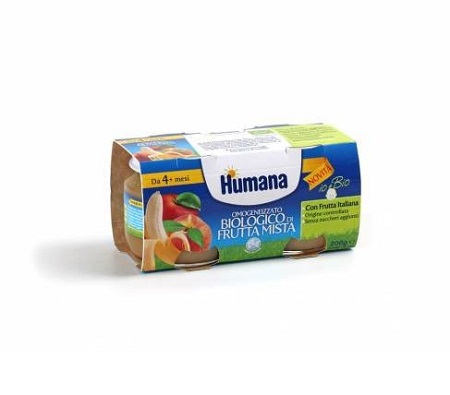 HUMANA OMOGENEIZZATO FRUTTA MISTA BIO 2 VASETTI 100 G - Farmacianuova.eu