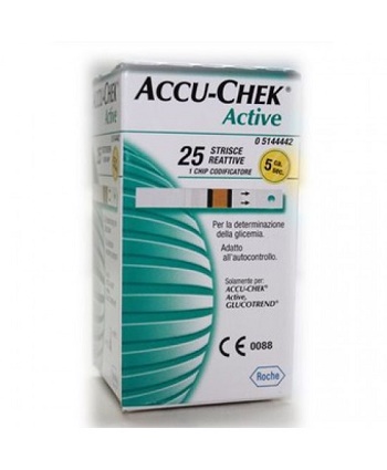 STRISCE MISURAZIONE GLICEMIA ACCU-CHEK ACTIVE STRIPS 25 PEZZI INF RETAIL - Farmacianuova.eu
