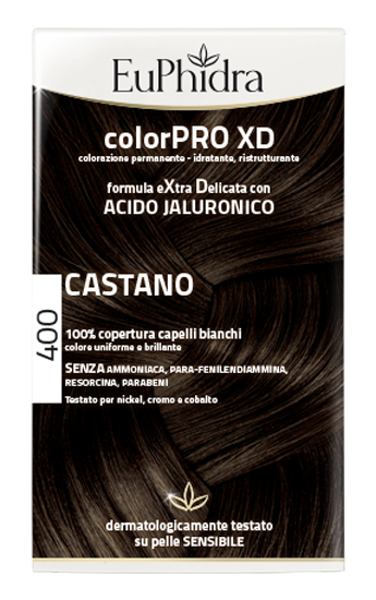 EUPHIDRA COLORPRO XD 400 CASTANO GEL COLORANTE CAPELLI IN FLACONE + ATTIVANTE + BALSAMO + GUANTI - Farmacianuova.eu