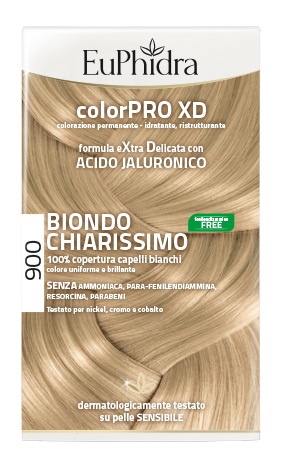 EUPHIDRA COLORPRO XD 900 BIONDO CHIARISSIMO GEL COLORANTE CAPELLI IN FLACONE + ATTIVANTE + BALSAMO + GUANTI - Farmacianuova.eu