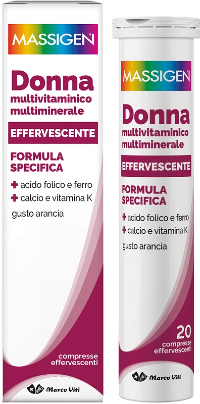 MASSIGEN DONNA MULTIVITAMINICO E MULTIMINERALE EFFERVESCENTE 20 COMPRESSE - Farmacianuova.eu
