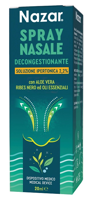 NAZAR SPRAY NASALE DECONGESTIONANTE SOLUZIONE IPERTONICA 2,2% 20 ML - Farmacianuova.eu