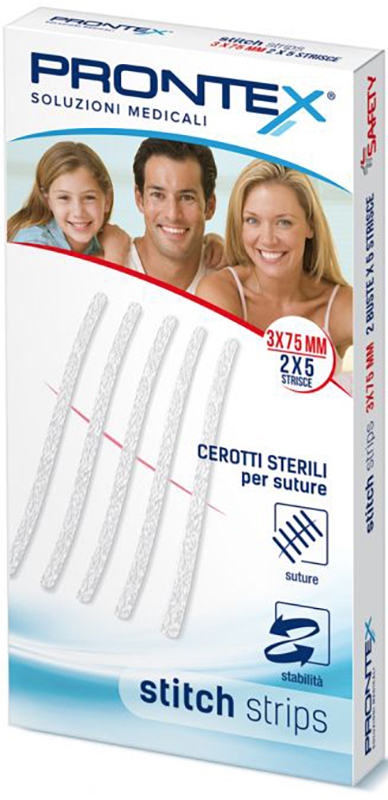 PRONTEX STITCH STRIPS 3X75 10 PEZZI - Farmacianuova.eu
