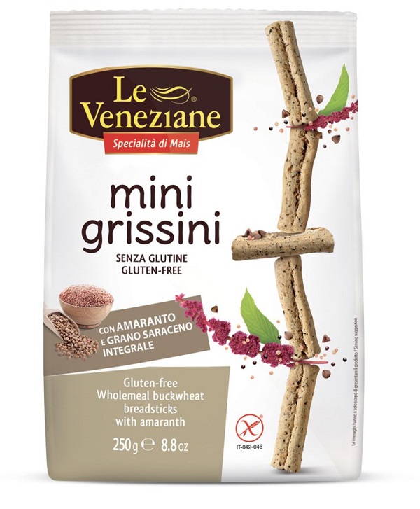 LE VENEZIANE MINIGRISSINI GRANO SARACENO INTEGRALE CON AMARANTO 250 G - Farmacianuova.eu
