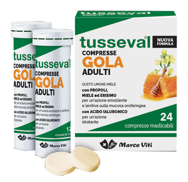 TUSSEVAL GOLA ADULTI 24 COMPRESSE - Farmacianuova.eu