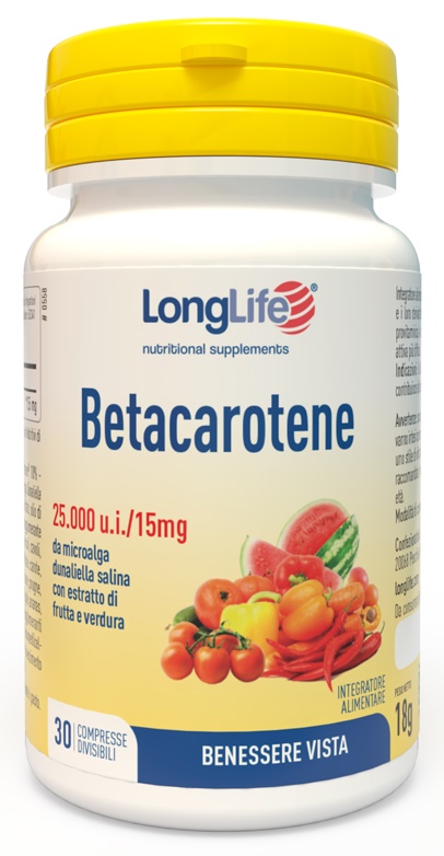 LONGLIFE BETACAROTENE 25000 UI 30 COMPRESSE - Farmacianuova.eu