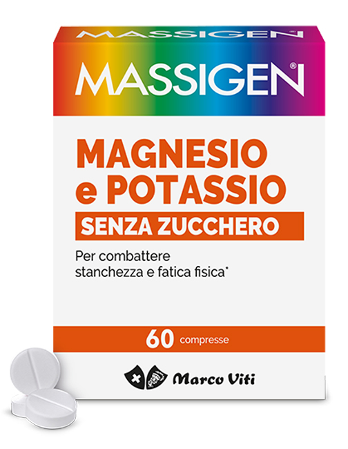 MASSIGEN MAGNESIO POTASSIO SENZA ZUCCHERI 60 COMPRESSE - Farmacianuova.eu