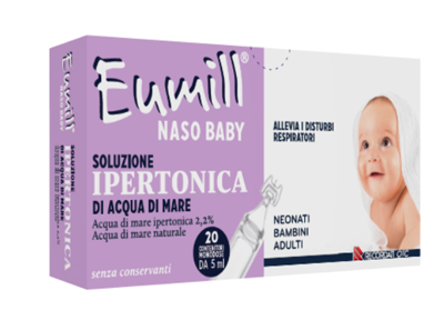 EUMILL NASO BABY SOLUZIONE IPERTONICA 20 CONTENITORI MONODOSE 5 ML - Farmacianuova.eu