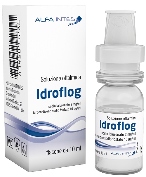 SOLUZIONE OFTALMICA IDROFLOG ACIDO IALURONATO 2 MG/ML E IDROCORTISONE SODIO FOSFATO 10 MCG/ML 10 ML - Farmacianuova.eu