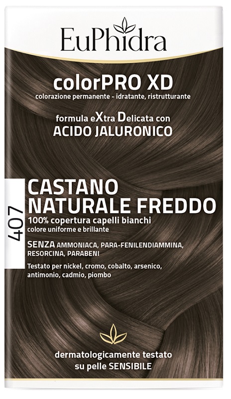 EUPHIDRA COLORPRO XD 407 CASTANO NATURALE F COLORE + ATTIVANTE + BALSAMO + CUFFIA + GUANTI - Farmacianuova.eu