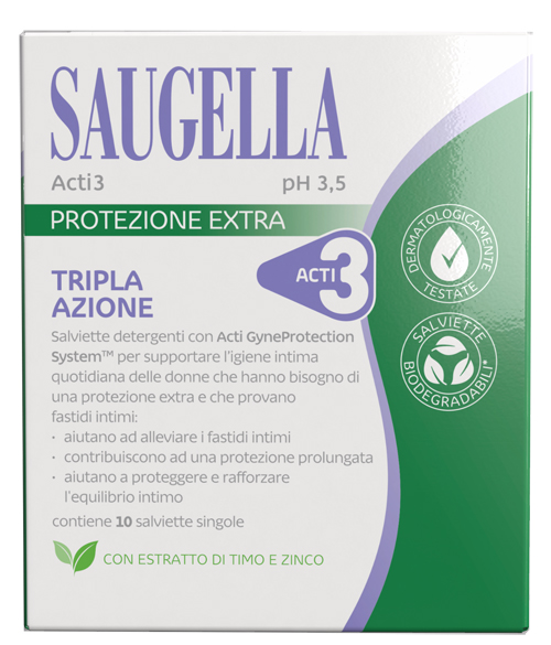SAUGELLA ACTI3 SALVIETTINE 10 PEZZI - Farmacianuova.eu