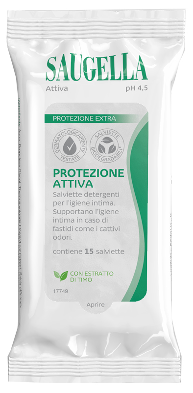 SAUGELLA ATTIVA SALVIETTINE 15 PEZZI - Farmacianuova.eu