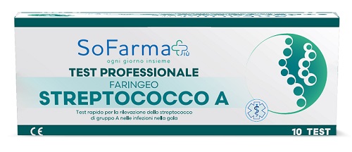 TEST RAPIDO FARINGEO STREPTO A RILEVAZIONE ANTIGENE STREPTOCOCCO A SU TAMPONE FARINGEO MEDIANTE IMMUNOCROMATOGRAFIA PROFESSIONALE 10 PEZZI SOFARMAPIU' - Farmacianuova.eu