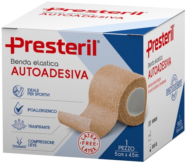 BENDA ELASTICA AUTOADESIVA LATEX FREE PRESTERIL CM 5X4,5 M TESI SKIN - Farmacianuova.eu