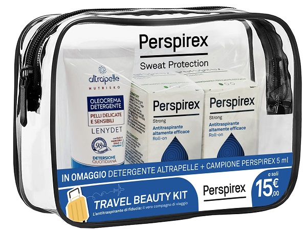 PERSPIREX ROLL ON STRONG TRAVEL KIT 2 ROLL ON STRONG 20 ML + 1 ROLL ON STRONG 5 ML + 1 DETERGENTE ALTRAPELLE OMAGGIO - Farmacianuova.eu