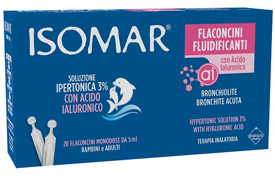 ISOMAR FLACONCINI FLUIDIFICANTI SOLUZIONE IPERTONICA 30%+ACIDO IALURONICO 20 FLACONCINI DA 5 ML - Farmacianuova.eu