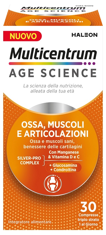 MULTICENTRUM AGE SCIENCE OSSA MUSCOLI ARTICOLAZIONI 30 COMPRESSE - Farmacianuova.eu