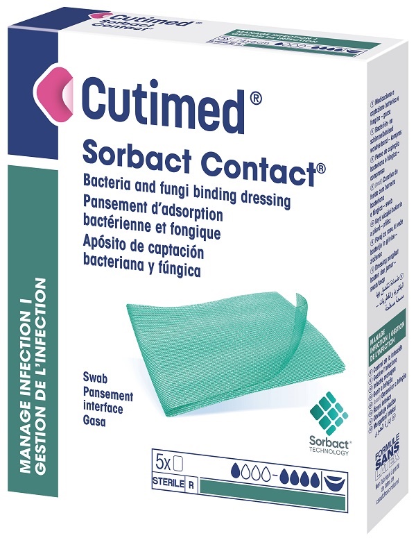 MEDICAZIONE IDROFOBICA CUTIMED SORBACT CONTACT 7X9 CM 5 PEZZI - Farmacianuova.eu