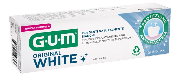 GUM ORIGINAL WHITE DENTIFRICIO SBIANCANTE 75 ML NUOVA FORMULA - Farmacianuova.eu