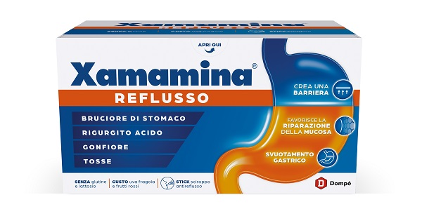 XAMAMINA REFLUSSO 25 STICK DA 20 ML GUSTO UVA FRAGOLA E FRUTTI ROSSI SENZA GLUTINE SENZA LATTOSIO - Farmacianuova.eu