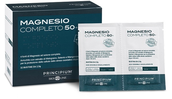 PRINCIPIUM MAGNESIO COMPLETO BREVETTATO 50+ 32 BUSTINE DA 2,5 G - Farmacianuova.eu