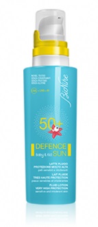 DEFENCE SUN 50+ BABY&KID LATTE FLUIDO PROTEZIONE MOLTO ALTA 125 ML - Farmacianuova.eu