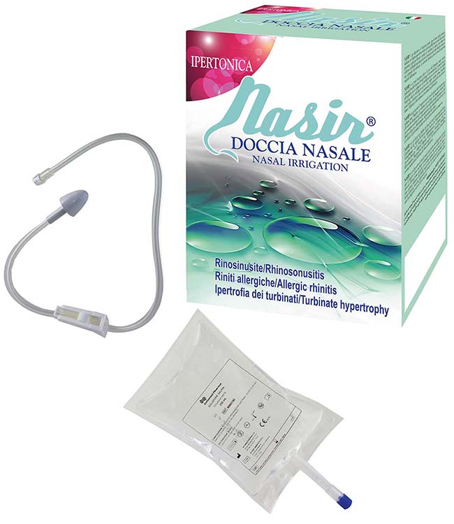 NASIR DOCCIA NASALE 2 SACCHE 250 ML ISOTONICA + 1 DEFLUSSORE - Farmacianuova.eu