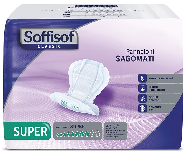 PANNOLONE SOFFISOF CLASSIC SAGOMATO SUPER 30 PEZZI - Farmacianuova.eu